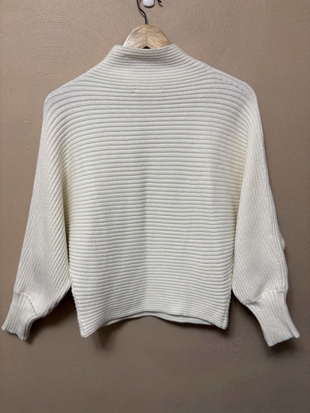 Anthropologie Kendall Mock-Neck Sweater Ivory White Ribbed Size Small - Picture 8 of 14